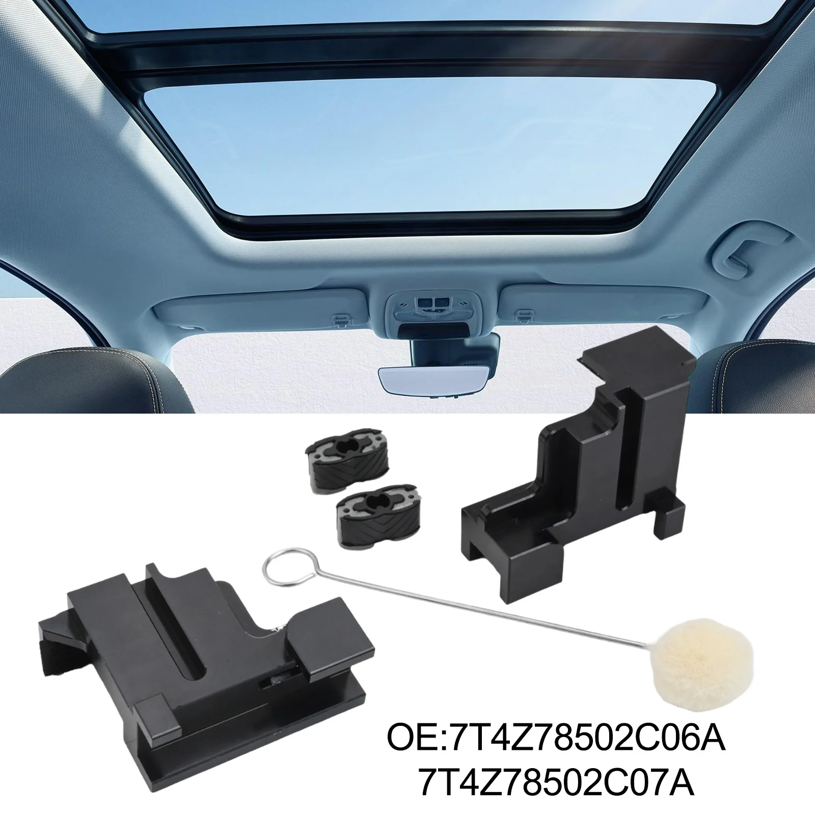 Car Sunroof Repair Kit For Ford Sunroof Track Guide Rails Assembly 7T4Z78502C06A 7T4Z78502C07A Interior Accessories