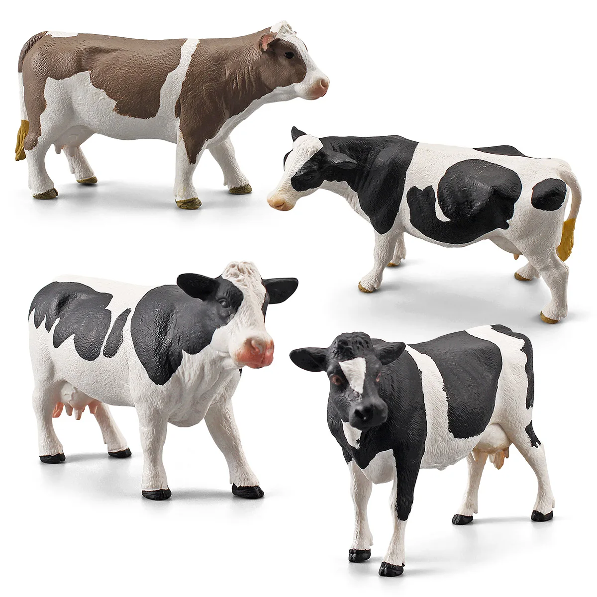 Simulated Farm Poultry, Livestock, Cow Model, Simmental Cattle, Black and White Cow Decoration, Ranch Animals