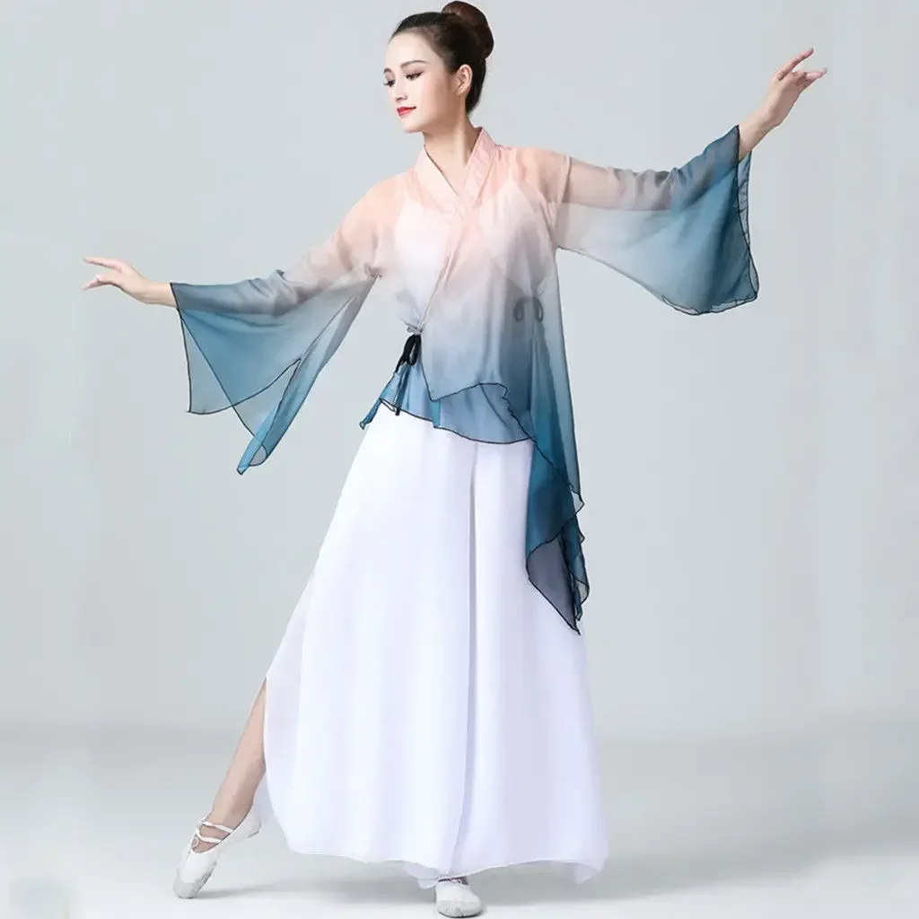 Costume da danza classica Abbigliamento da pratica nazionale Hanfu Abbigliamento da donna Elegante abito in stile antico Costumi Hanfu per spettacoli