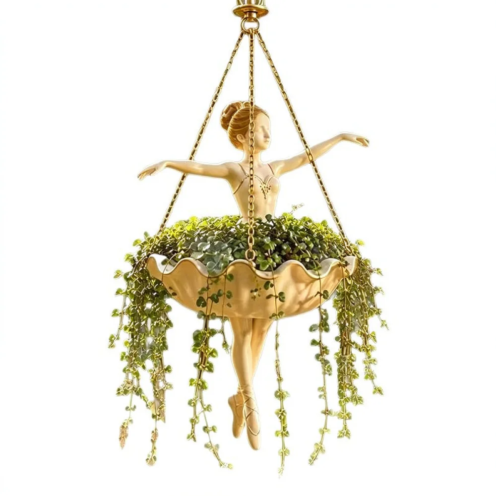 Resin Mermaid Hanging Planter Creative Flower Pot Garden Wall Decoration Indoor Succulent Holder Unique Art Ornament