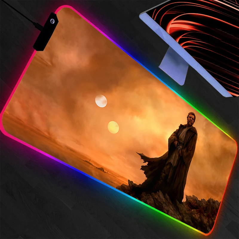 

Backlight XXL Rubber Large PC Mousepad RGB Gamer Gaming Mouse Pads Star Wars LED Desk Keyboard Mat Computer Mat animation