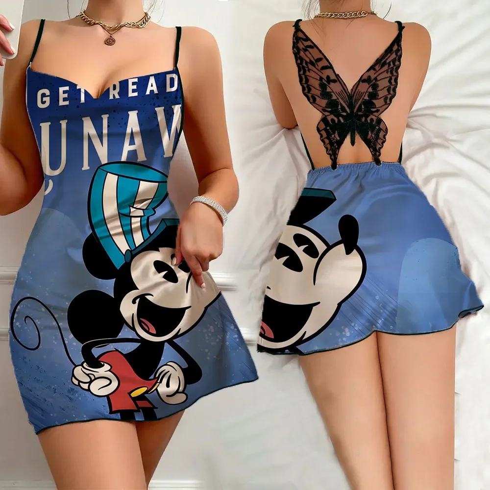 Summer New women's Home Dress Disney Cartoon Pattern indumenti da notte femminili Sexy pigiama senza maniche per le donne Fashion Slip Sleepdress