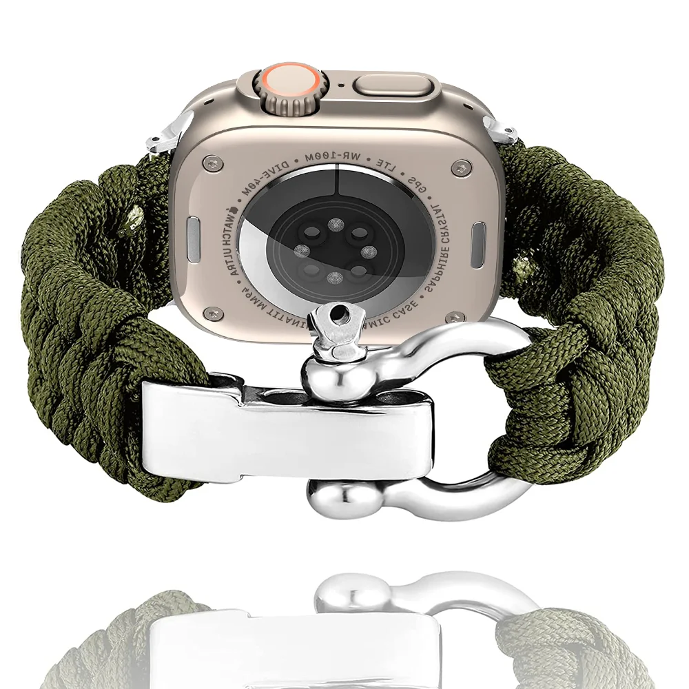 Savior Survival Rope Strap für Apple Watch Ultra Band 49 mm 42 mm 44 mm 45 mm Outdoor-Nylonarmband iWatch SE 8 7 6 5 4 3 40 mm 41 mm