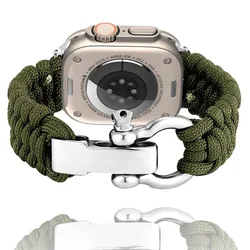 Savior Survival Rope Strap for Apple Watch Ultra Band 49mm 42mm 44mm 45mm Outdoor Nylon Bracelet iWatch SE 8 7 6 5 4 3 40mm 41mm