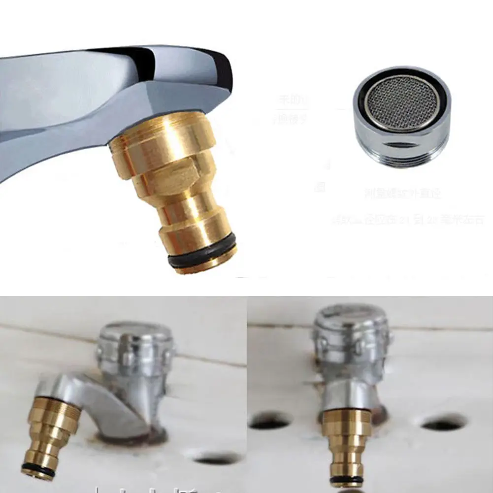 Bathroom 23mm Hose Quick Connector Brass Threaded Garden Water  Connector Tube Fitting Tap Adapter