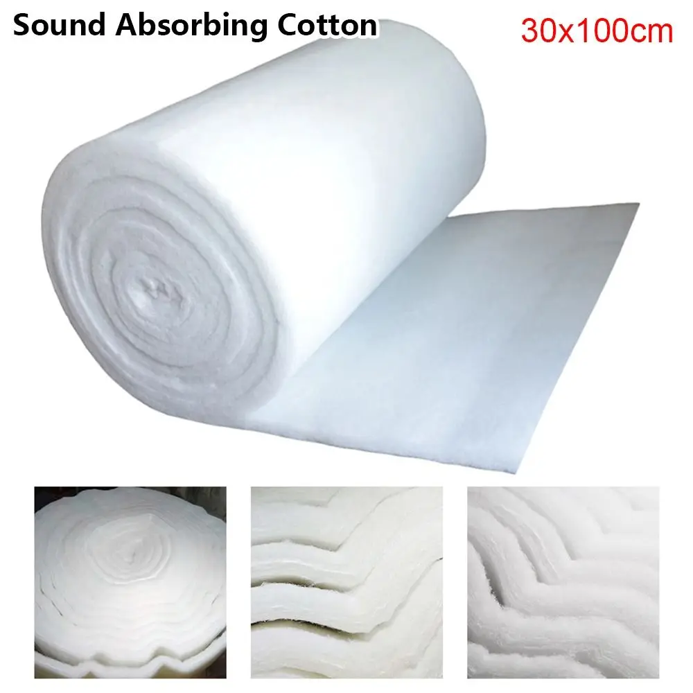 1Pcs 30x100cm Sound Absorbing Cotton Polyester Fiber Wool Sound Insulation Speaker Cabinet Accessory Flame Retardant