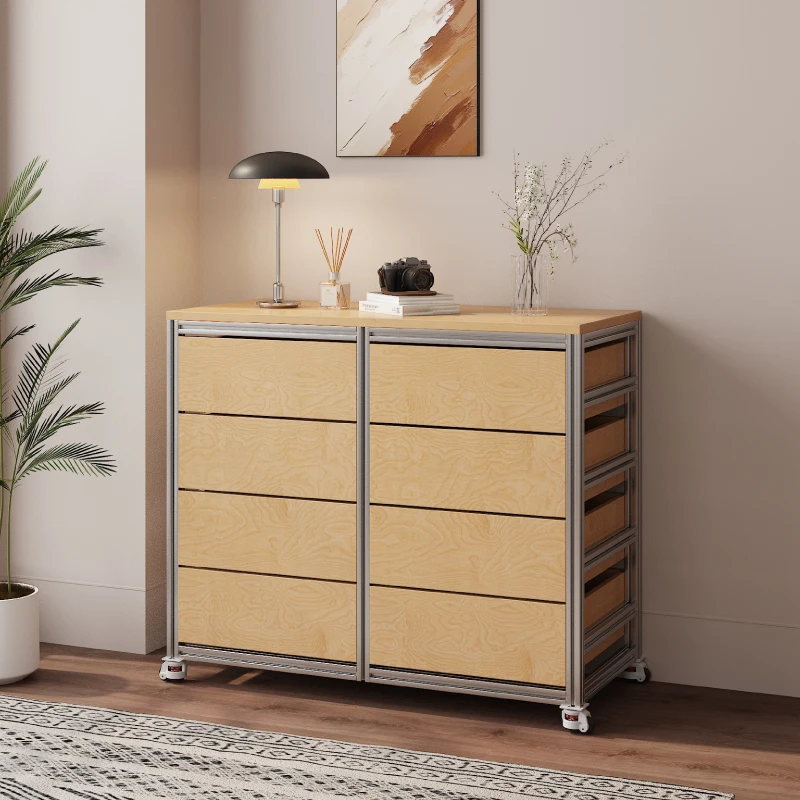 

TLF Reserve Birch Ocean Board Multi-layer Drawer Display Cabinet Modern Eco-Friendly Aluminum Profile Living Room Storage Home