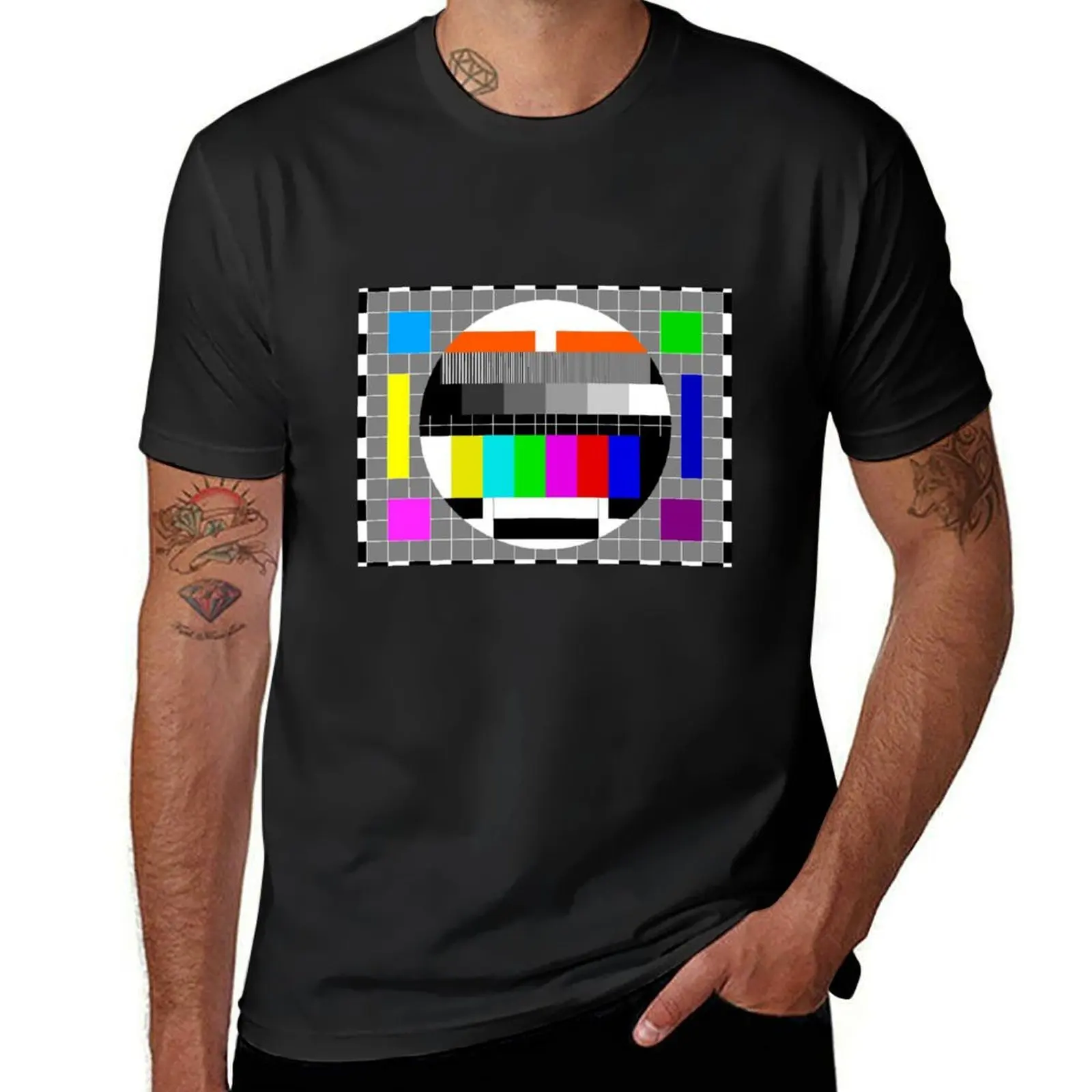 TV Test pattern Sheldon test card nerd geek design T-Shirt customs anime blacks mens graphic t-shirts pack