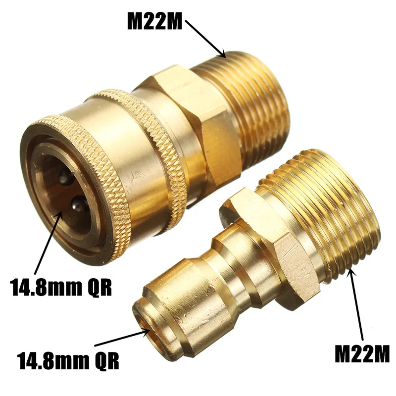 Pressure Washer Adapter Set,M22 Male Thread Fitting, 3/8