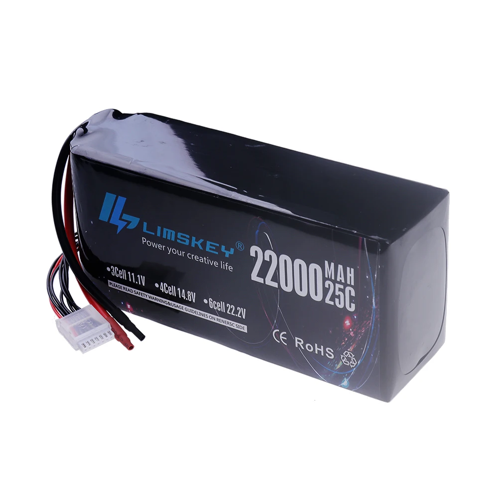 22000mAh 6S 22.2V 25C Lipo Battery For Large Model Helicopter Aircraft Experimental Robot Dynamics 6s Rechargebable Batteries