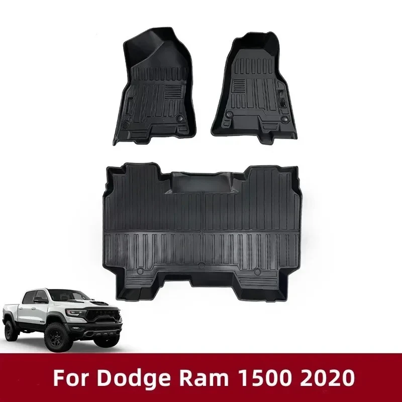

For Dodge Ram 1500 2020 2021 2022 TPE Waterproof Full Wrap Floor Mats Heavy Duty Car Floor Liners
