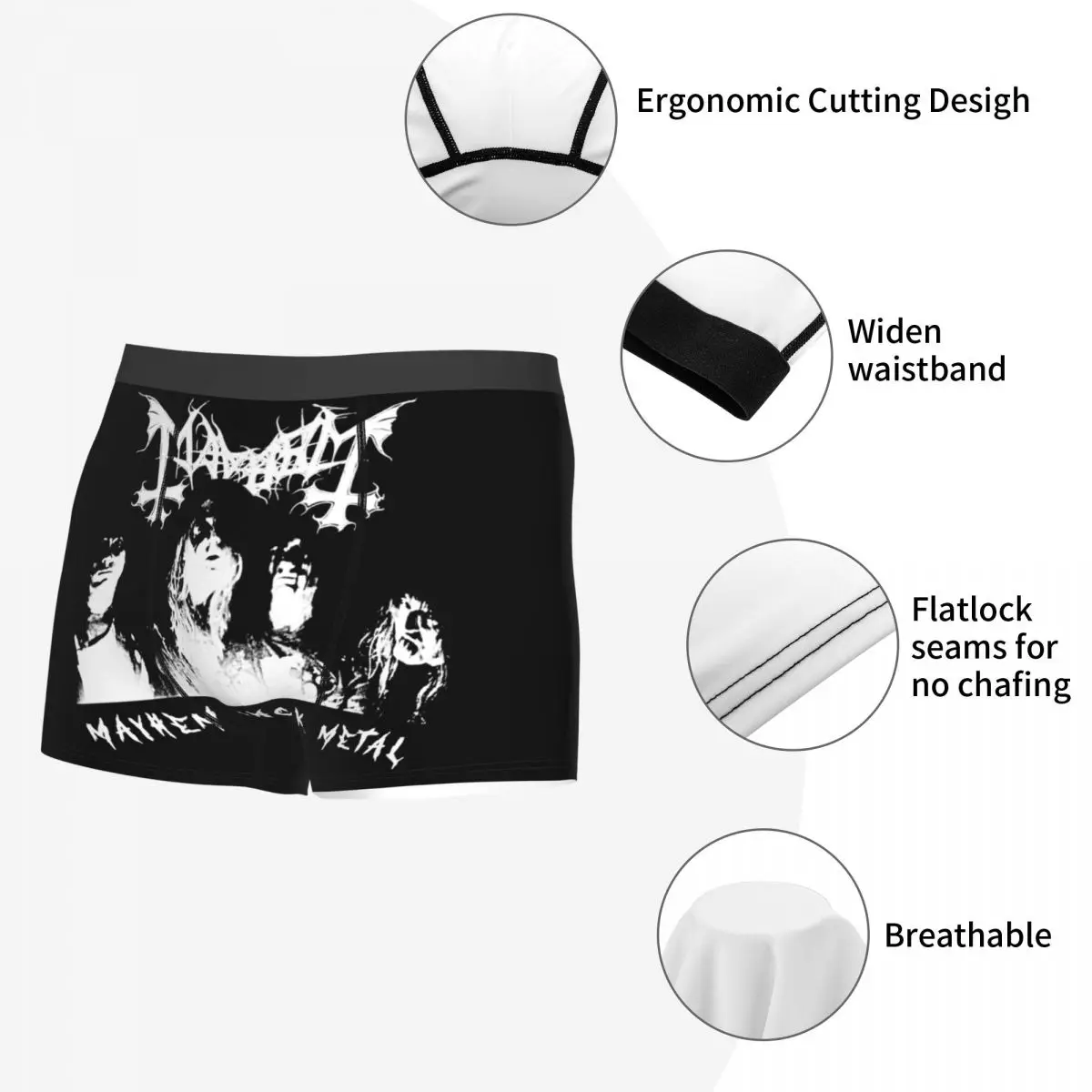 Mayhem Band Black Metal Men Underwear Boxer Briefs Shorts Panties Funny Soft Underpants for Homme