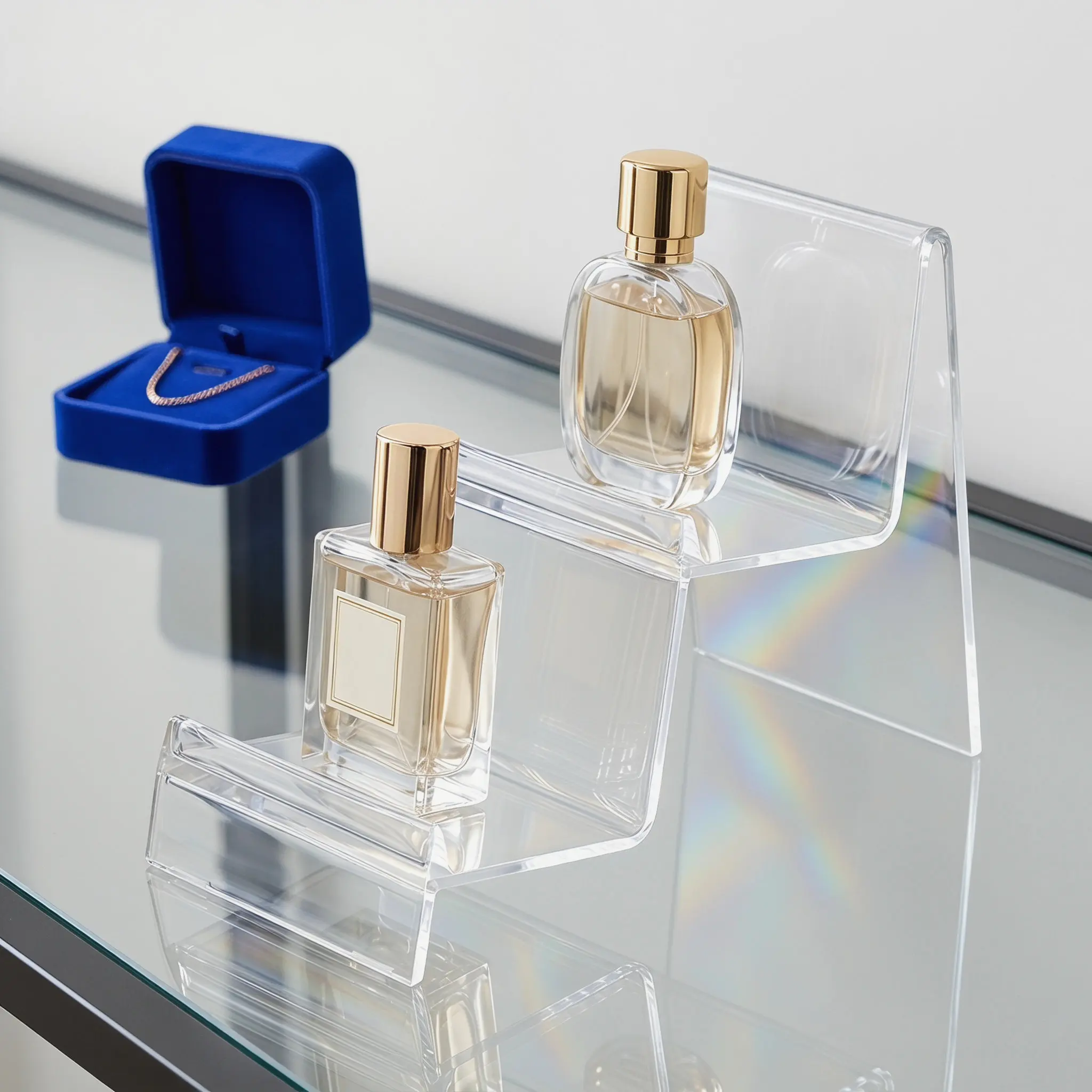 Transparent Multi-Layer Wallet Display Stand Clear Acrylic Purse Organizer Retail Display Riser Handbag Holder Perfume Shelf
