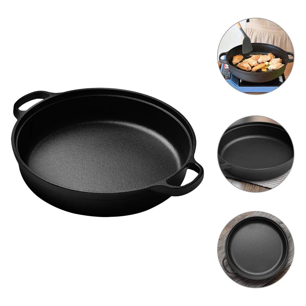 

Wok Camping Cooker Pot Cast Iron Skillet Uncoated Cooking Outdoor Picnic Cookware Japanese Style Hot