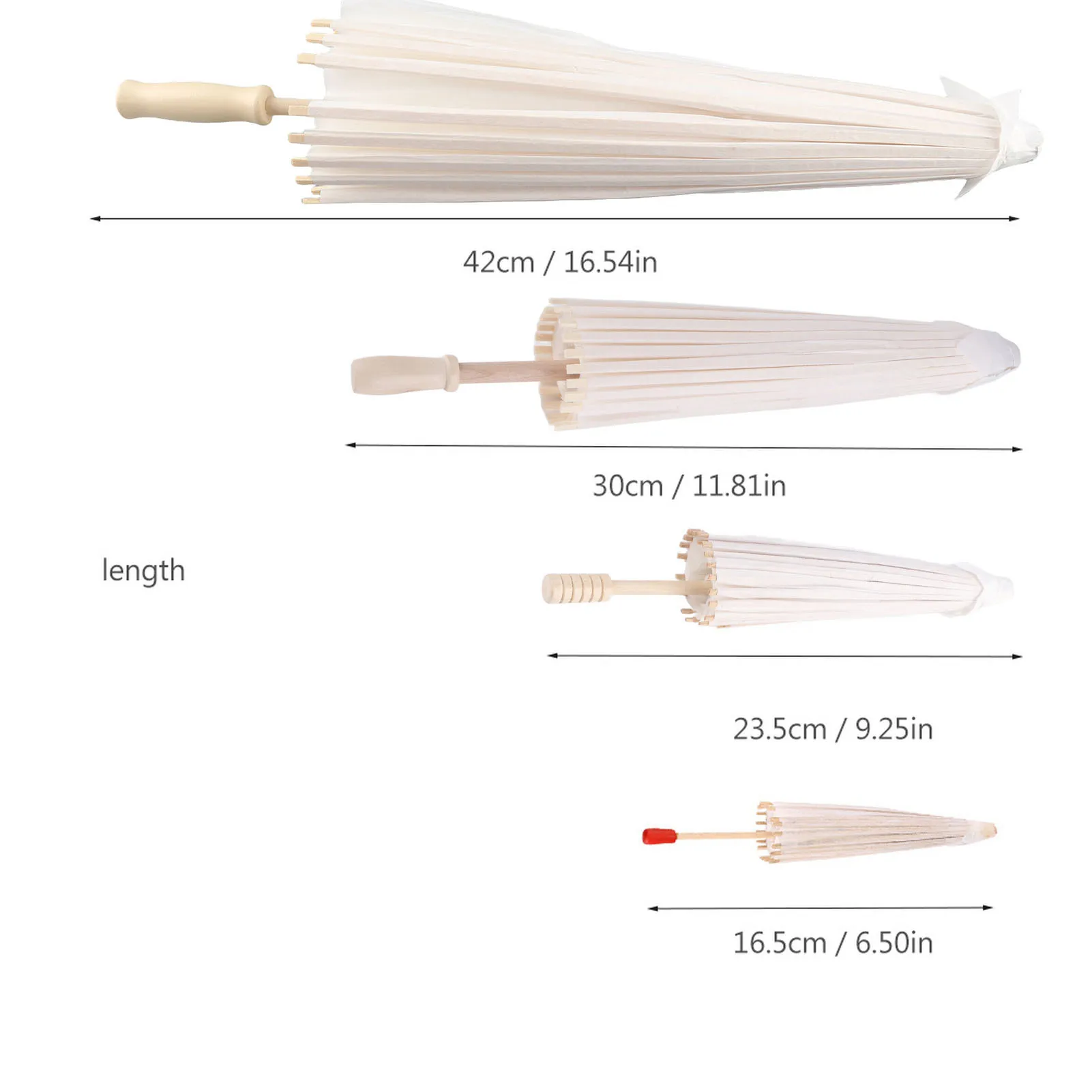 White Paper Decorative Umbrella Smooth Opening Closing Comfortable Grip School Decor Photo Cosplay Prop Paper Umbrella