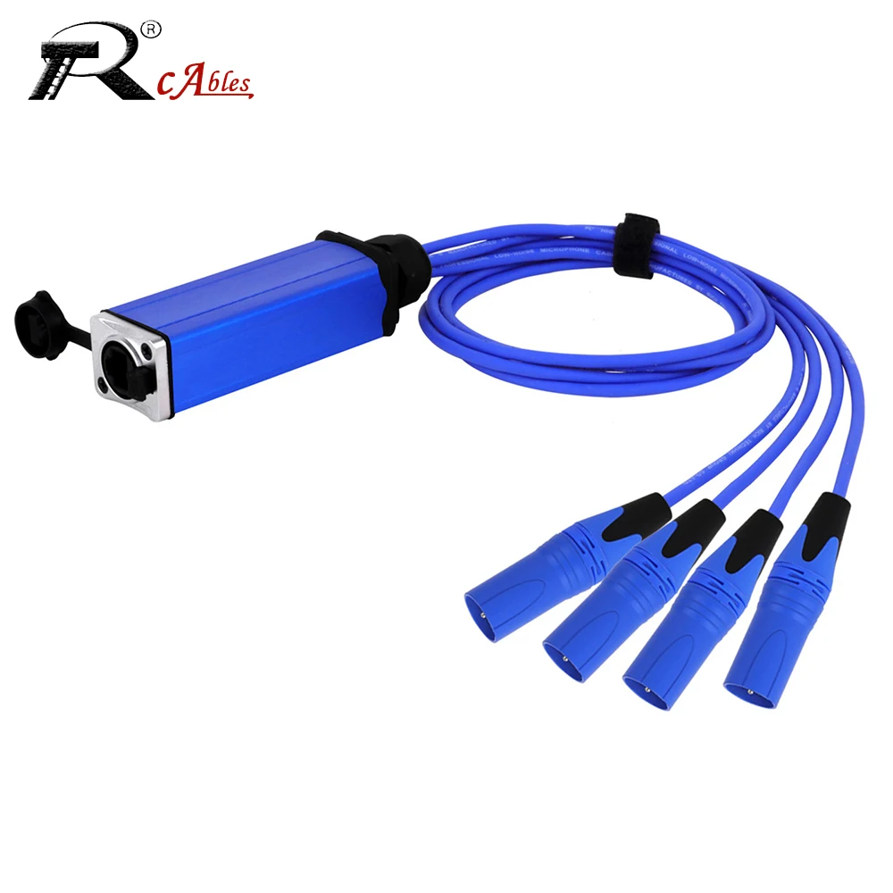 

1PC 0.5M-10M 4 Channel 3-Pin XLR Male/Female Snake Multi Network Snake Receiver to Single Ethercon Cable -CAT5 Cable