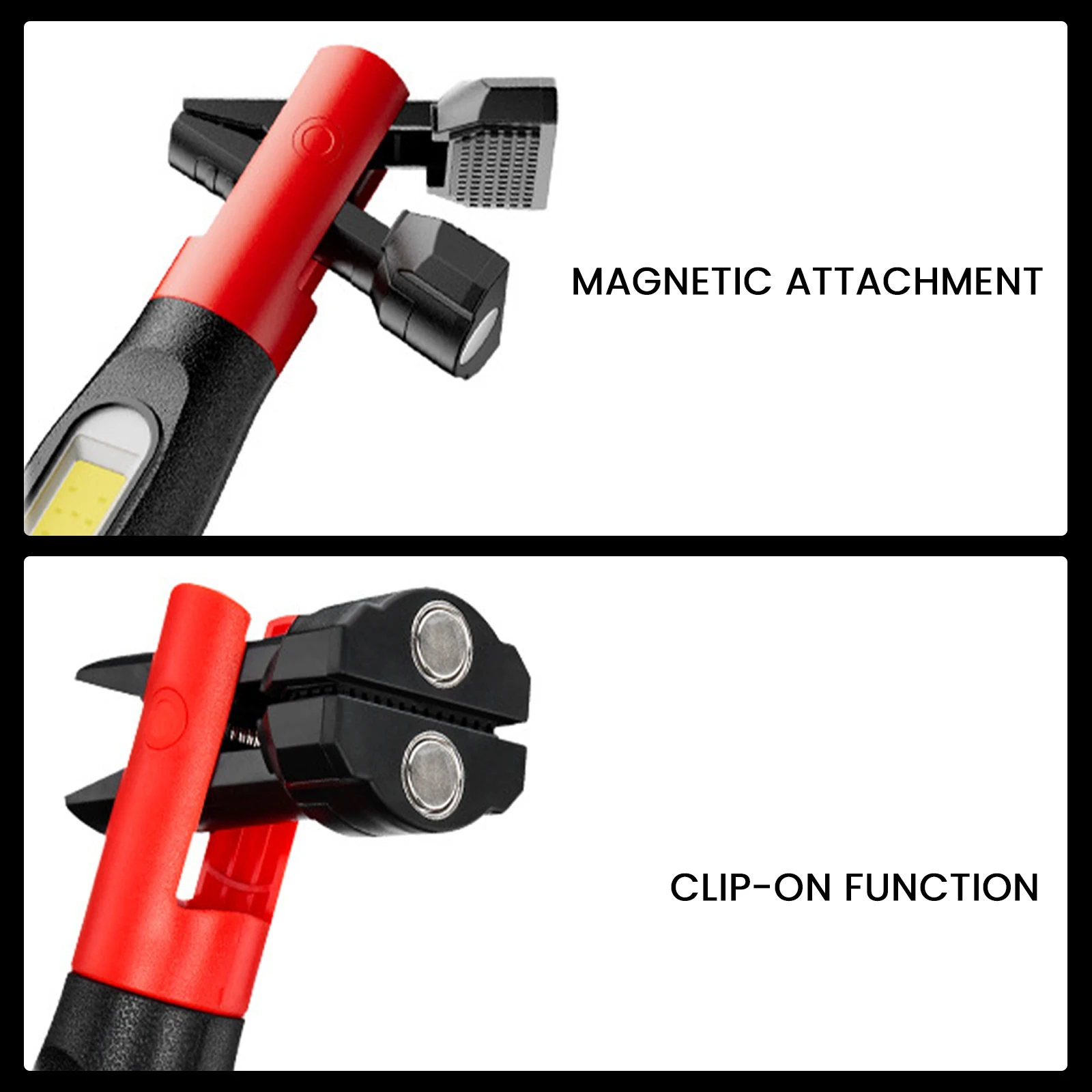 充電式ポータブルコードレスエンジンルーム作業灯、磁気ベースとフック付き、COB LED作業灯バー、車の緊急修理用