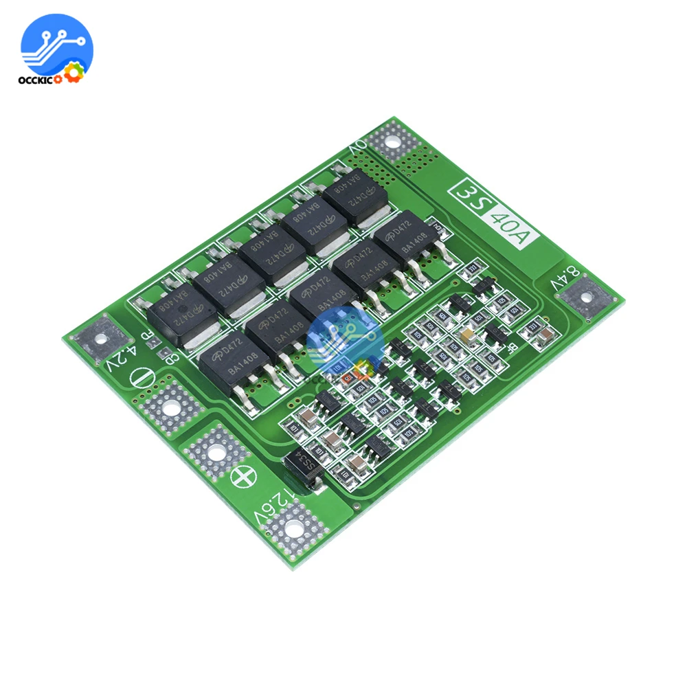 Smart BMS 3S 4S 40A 60A 12V 48 v18650 li-ion caricabatteria al litio protezione Balance Board con bilancieri equalizzatore