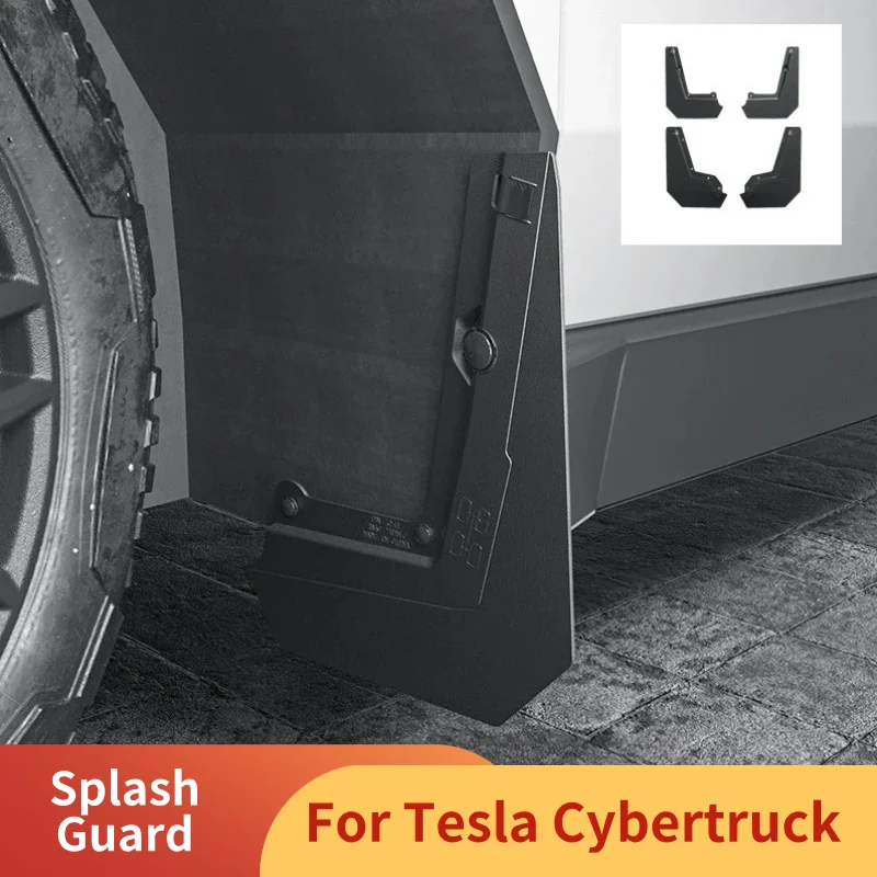 

Splash Guard for Tesla Cybertruck 2024-2026 Fender Mud Guard Perforation-free Mud Shield Splasher Modification Car Accessories