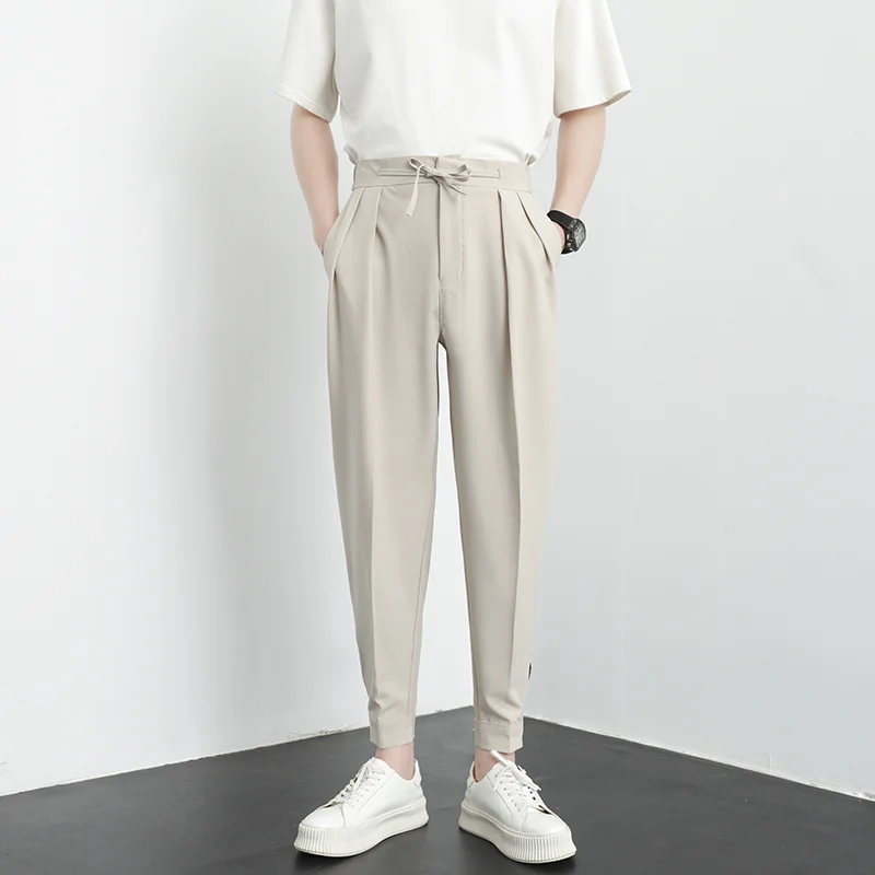 

Мужские осенние новые уличные персонализированные брюки в стиле вестерн в стиле ретро, повседневные брюки, свободные универсальные спортивные брюки Harun для маленьких футов Nine Cent