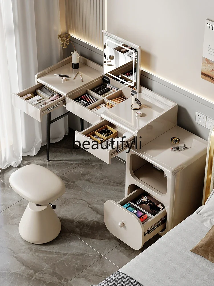 

D96 Light luxury flip dresser designer solid wood desk dressing table bedside table integrated