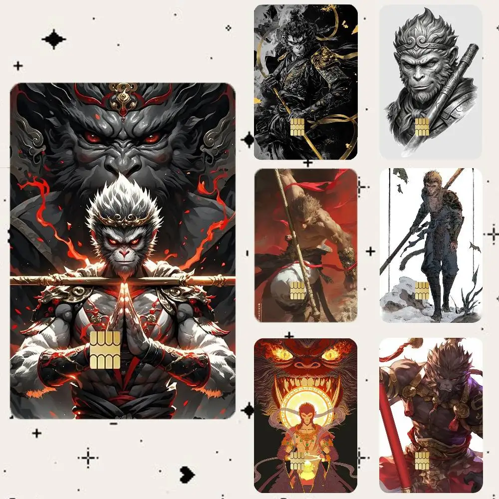 B-Black myth wu kong HD Waterproof Card Skins Protective Stickers for Credit Bank Game Cards