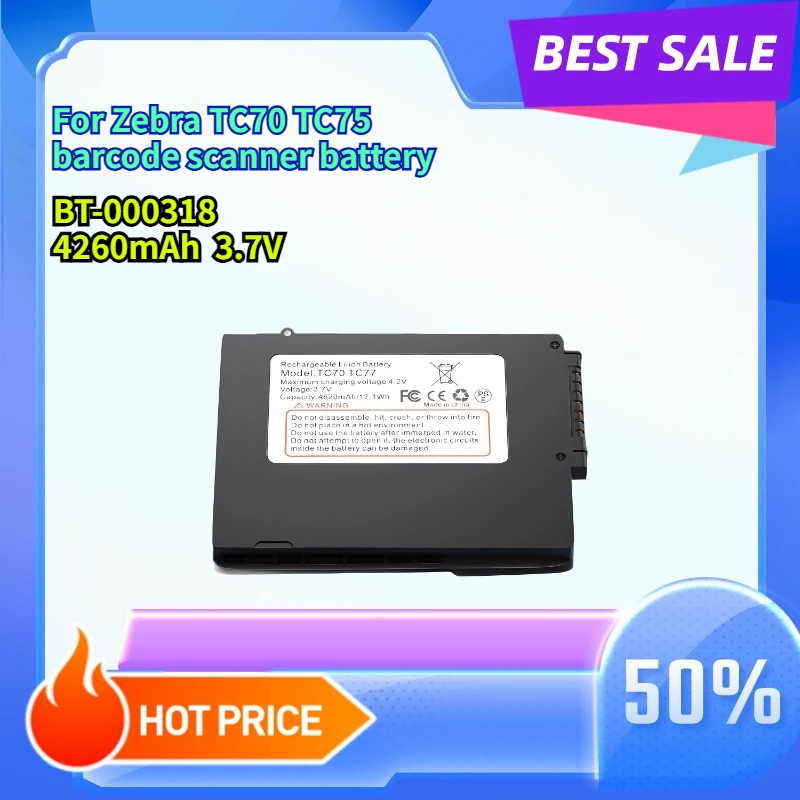 

4260mAH BT-000318 battery barcode scanner replacement for Zebra TC70 TC75 TC77 barcode scanner battery