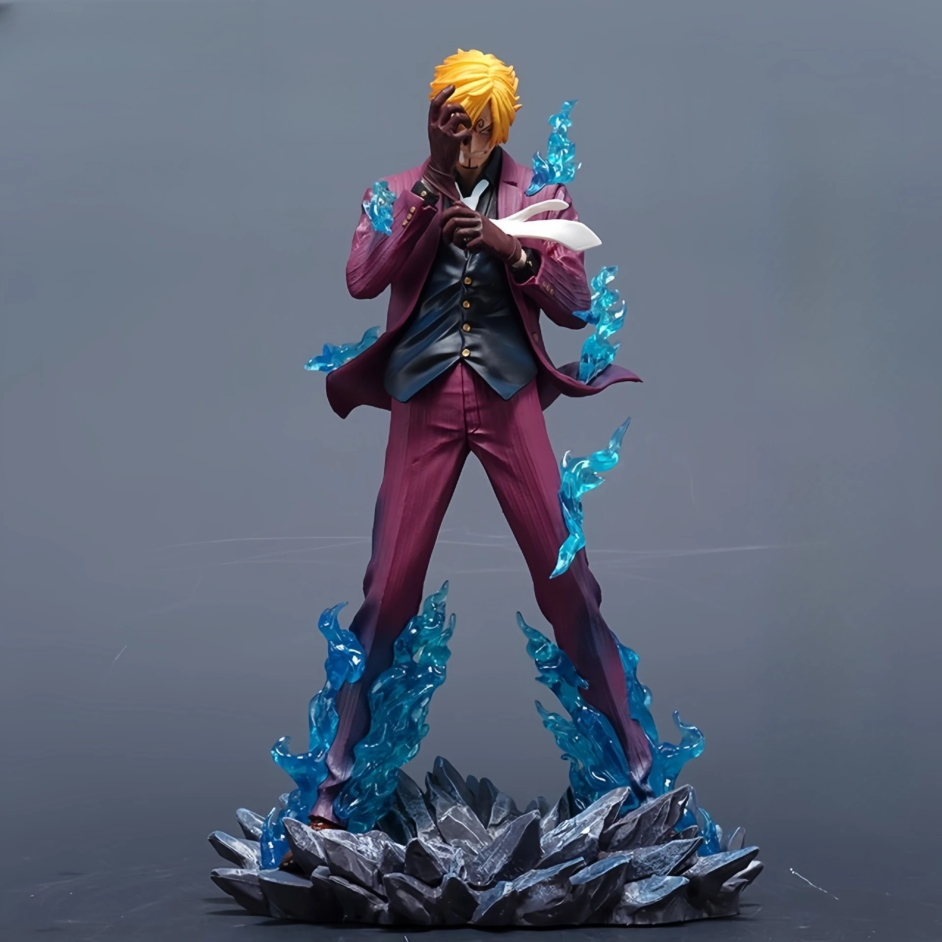 

25cm Creativity One Piece Onigashima Sanji handmade model.High-quality PVC material.Desktop decoration collection.birthday gift