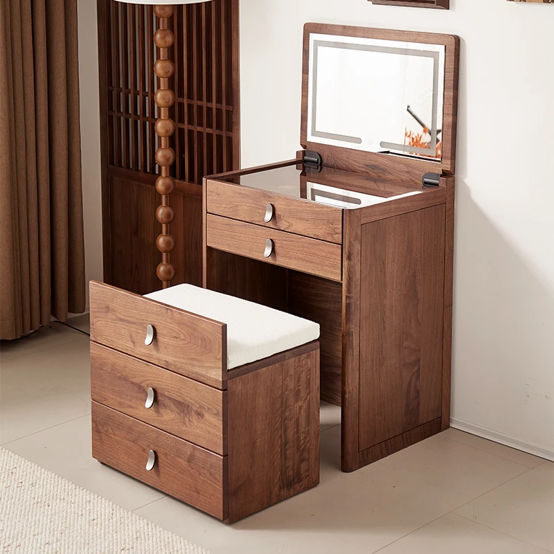 Modern North American Solid Wood Vanity Table Bedroom & Living Room Dresser with Drawers