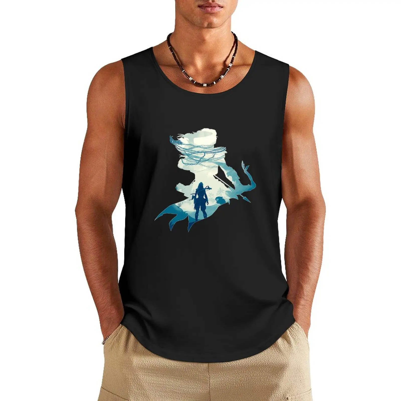 Horizon Zero Tank Top mens designer clothes male top sports vest anime top