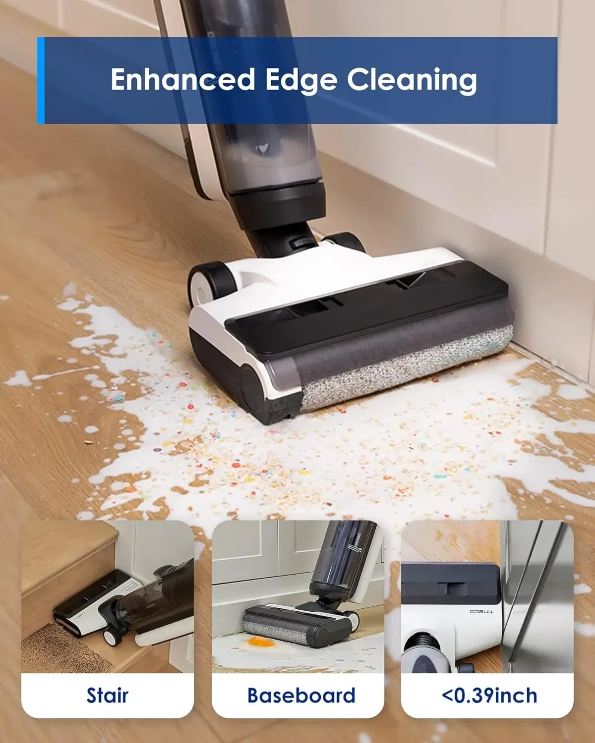 Wet Dry Vacuum Cleaners, Floor Cleaner Mop 2-in-1 Cordless Vacuum for Multi-Surface, Lightweight and Handheld, Floor ONE S5 Comb