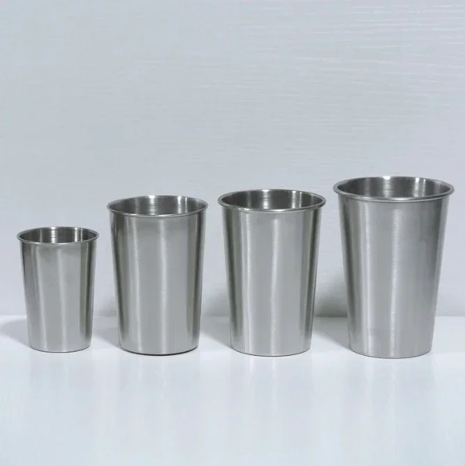 Stainless Steel Metal Cup Beer Cups White Wine Glass Coffee Tumbler Travel Camping Mugs Drinking  Tea Mug Set Outdoor