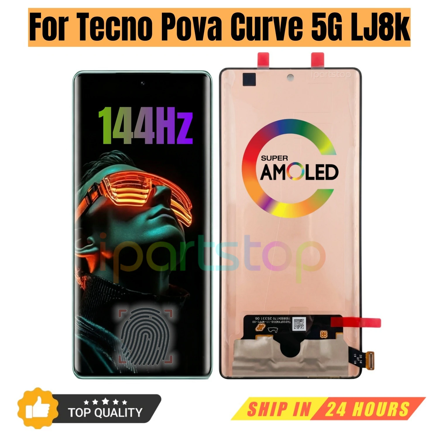 iparts-replacement-new-display-for-tecno-pova-curve-5g-lj8k-144hz-amoled-touch-screen-digitizer-assembly-oem-all-functions