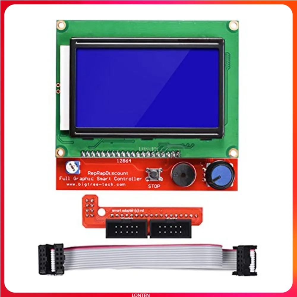 

3D Printer Reprap Smart Controller 12864 LCD Display with Smart Controller Board for 3D Printer RAMPS 1.4 Reprap LT-DJ0013