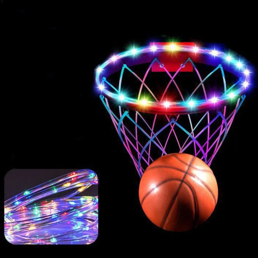 

Solar Power LED Basketball Hoop Lights Glow in The Dark Remote Control RGB Basketball Rim Light IP68 Waterproof Super Bright