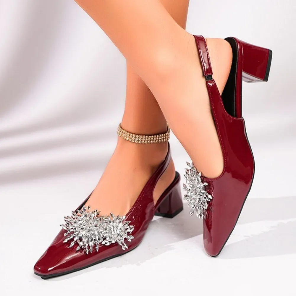 

2026 Spring New Brand Women Sandals Fashion Shallow Slip On Ladies Elegant Dress Single Shoes Low Heel Mules Shoes Mujer