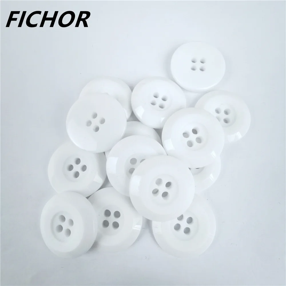 10/20pcs 21.5mm 4 Hole white Resin Button Sewing accessories for clothing Decorative Plastic Buttons Handmade DIY