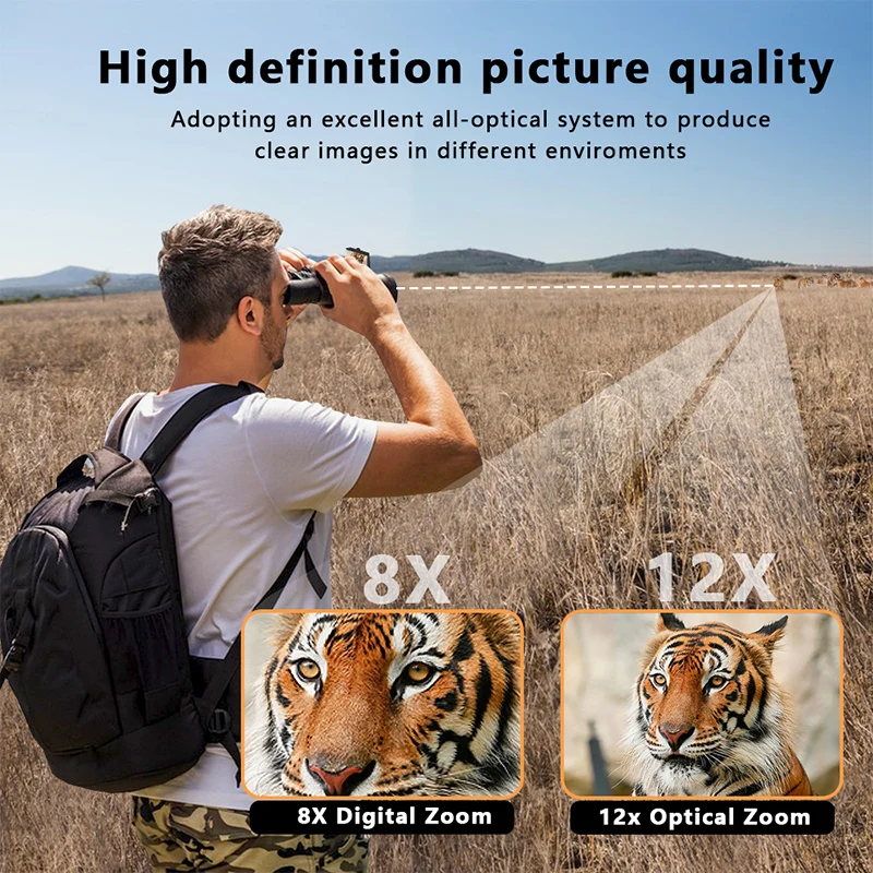 12x32 Digital Camera Recording Binoculars 1080P HD Picture Quality 2.4 inch LCD Display For Bird Watching Opera House