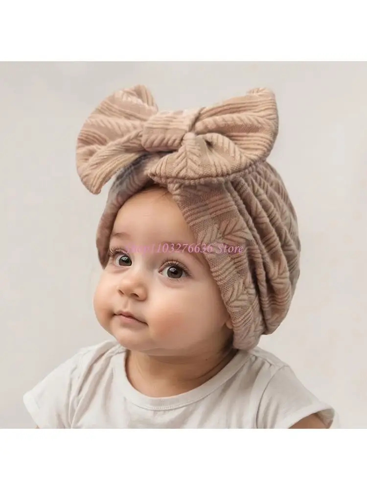 

R6FD Nursery Hospital Turban Hat Color Baby Bun Knot Cap Headwrap Soft Bonnet Cap for Infant Toddler Newborn