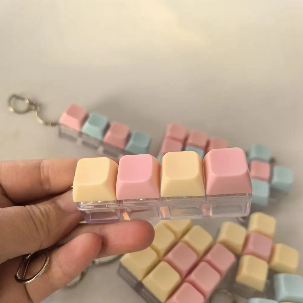 Juguetes coloridos para teclado para adultos y niños, llavero con clicker de teclado Pastel de 1/4/5/9 botones para el trabajo, alivio del estrés y la ansiedad