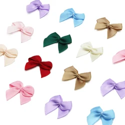(50 Pcs) Colorful Ribbon Bows 2.5x2.5cm Small Size Polyester Satin Bow Flower Craft DIY Hair Accessories