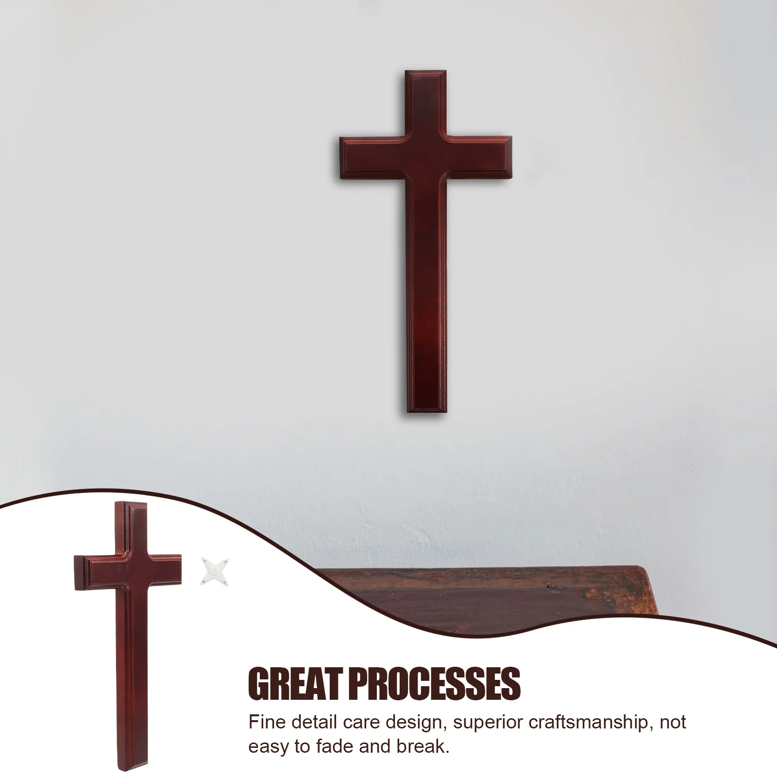 

1set 1Set Wood Cross Hanging Ornament Solid Wooden Christian Cross Pendant For Wall Desk Decor Home Church Office Holiday Party