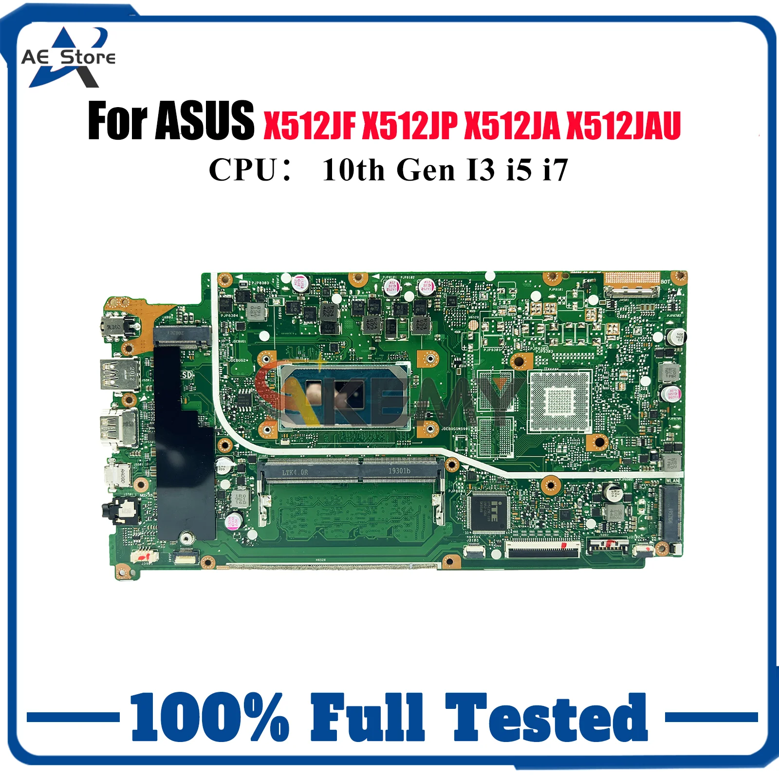 X512JA Laptop Motherboard For ASUS X512JF K512J A512J X512JP X512JAU V5000J X512JAW S512J X512J Mainboard With 10th Gen I3 i5 i7