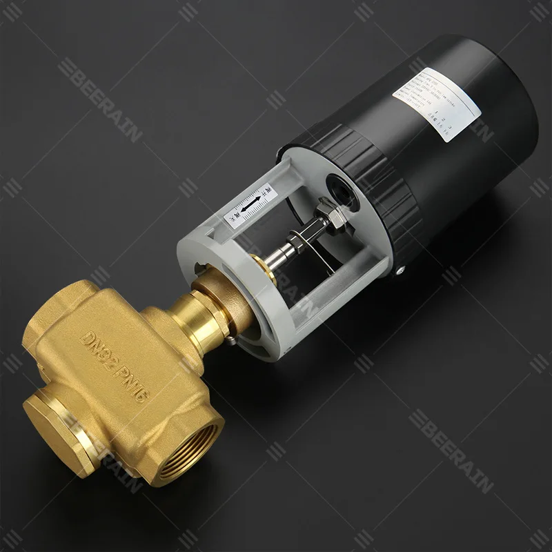 Brass electric control valve central air conditioning unit analog AC24V proportional integral control valve