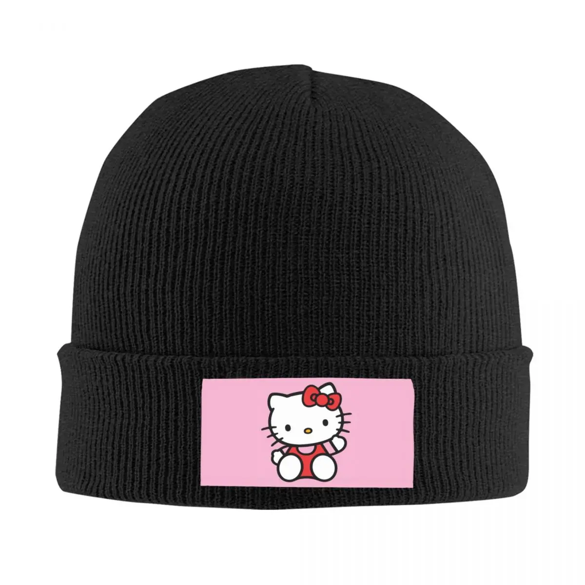 Custom Hello Kitty Anime Beanie Cap Unisex Winter Warm Bonnet Homme Knitted Hats Outdoor Skullies Beanies Caps For Men Women