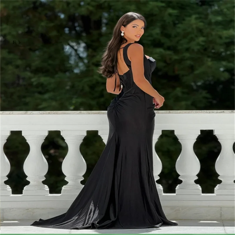 Vestido de baile feminino de cetim 2025 فساتmaveraVestidos de noite de luxo 2025 Mulher Sereia Querida Vestidos de festa de casamento