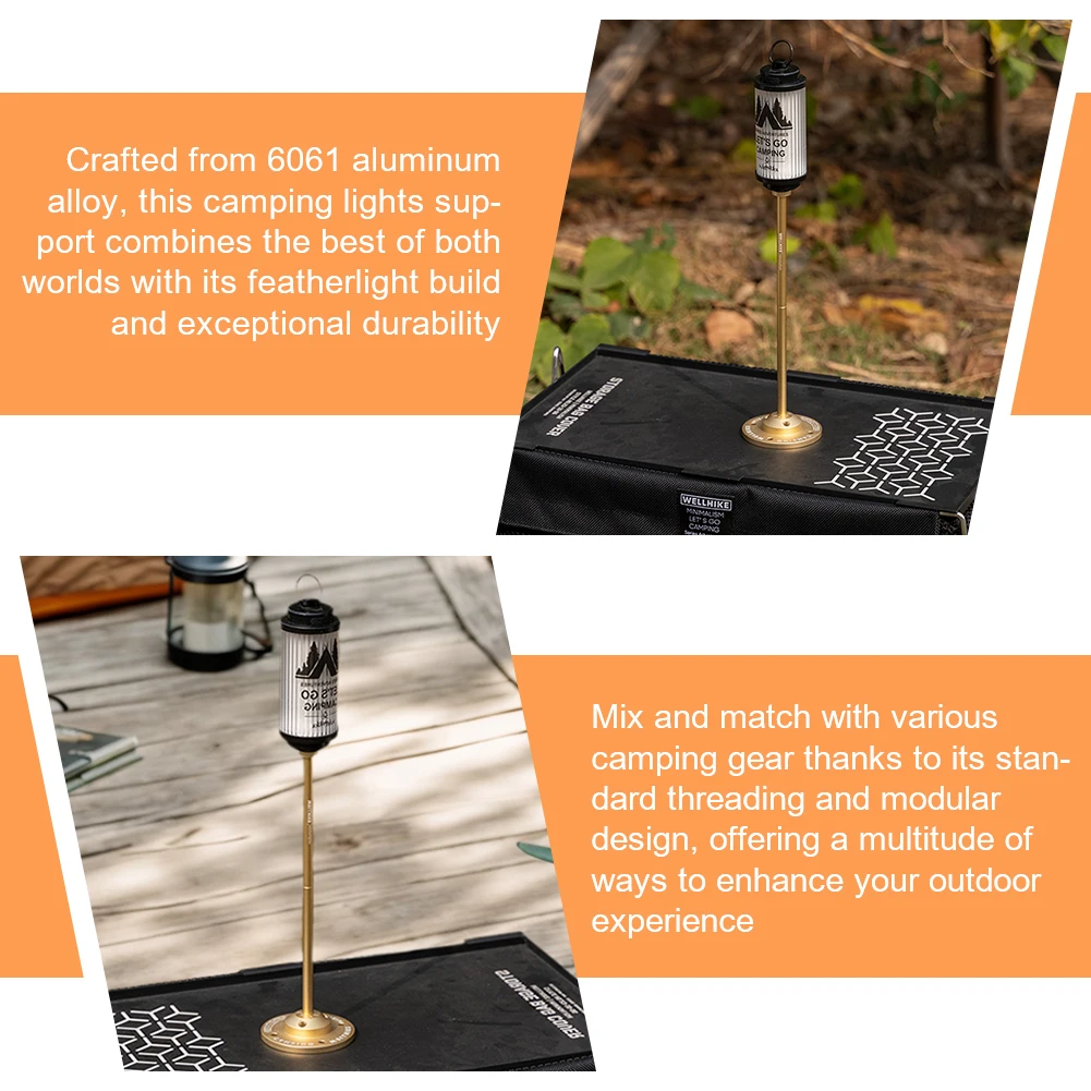 

Camping Lights Support Aluminum Alloy Lantern Stand Holder 1/4In Extended Pole Outdoor Lamp Support Holder for Outdoor Camping