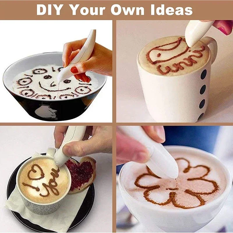 Electrical Latte Art Pen for Coffee Spice Cake Decoration Carving Pen Baking Pastry Tools Art Decoration Coffee Accessories