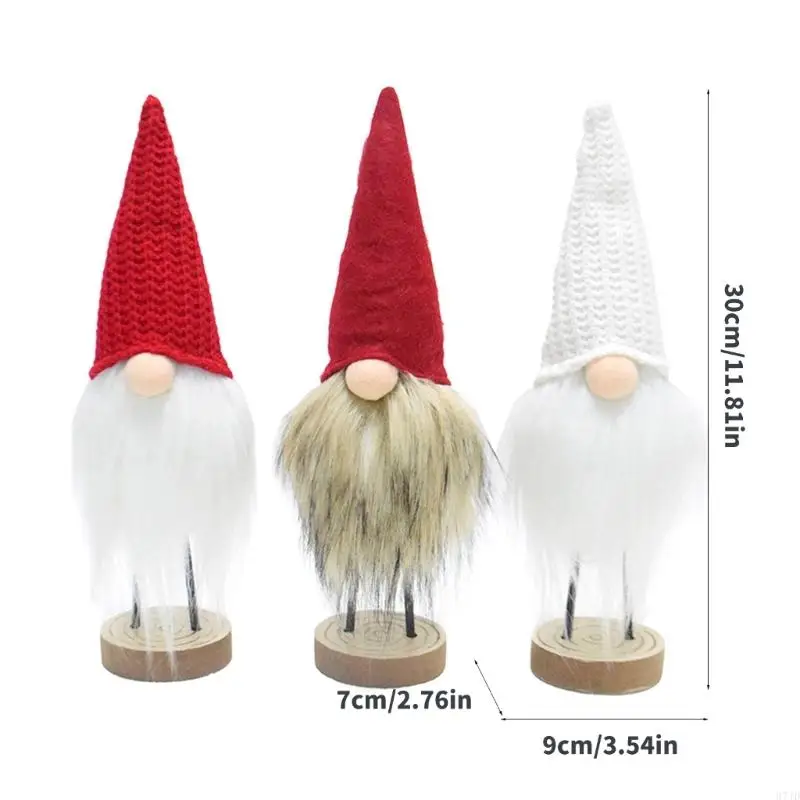 Swedish Santa Tomte Elf Stuffe Dwarf Plush Christmas Gnomes Decors Holiday Tomte Figurine Standing Fabric Figure with 37JD