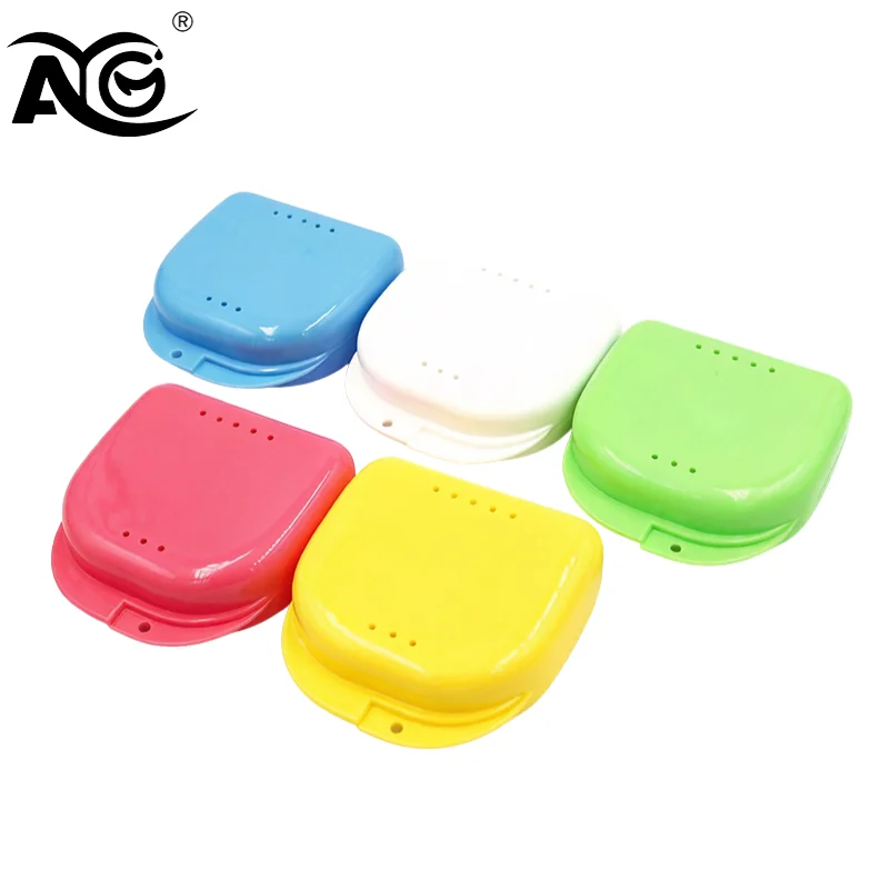 AG 1pcs Denture Tray Box Dental Orthodontic Retainer Box Case Plastic Teeth Container Denture Box False Teeth Protective Case